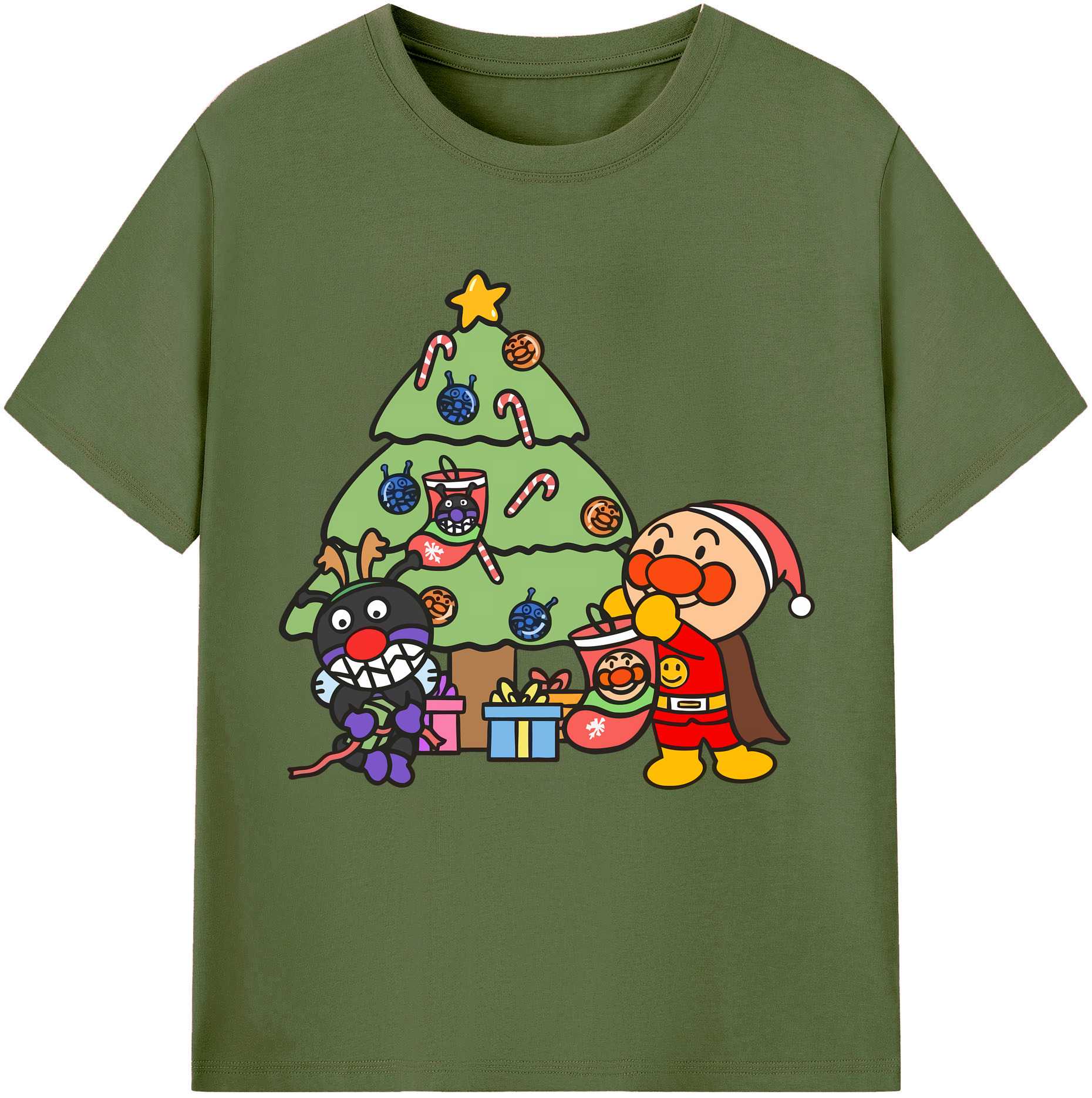 （画像用） アンパンマン Anpanman 綿100％半袖Tシャツ（フロントプリント）